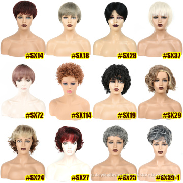 Synthetic Wig with Bangs Natural Bob Wigs Heat Resistant False Hair short Wigs for Women